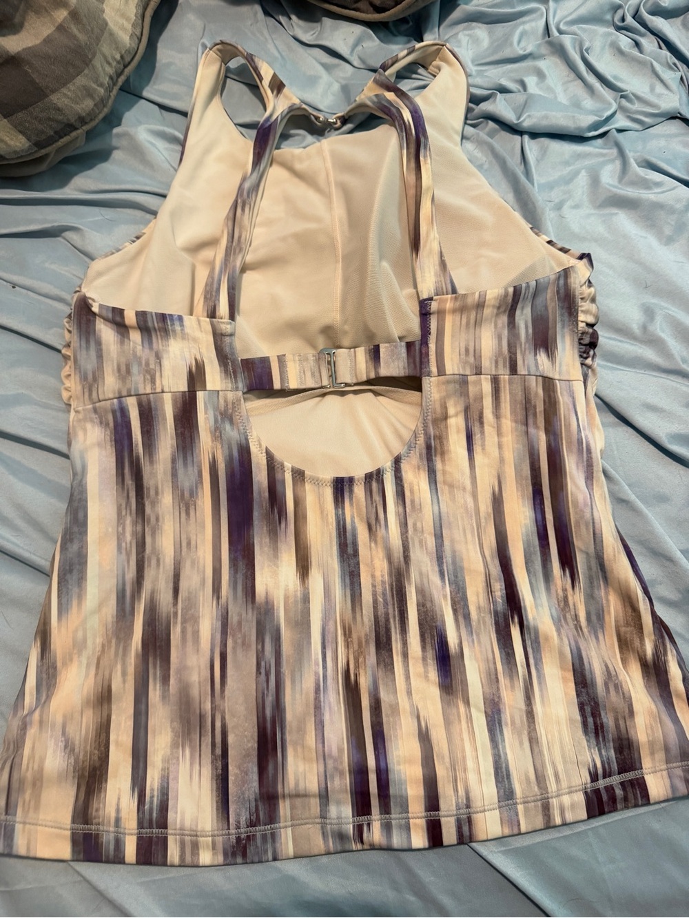 Striped Racerback Athletic Tankini and matching bottoms set